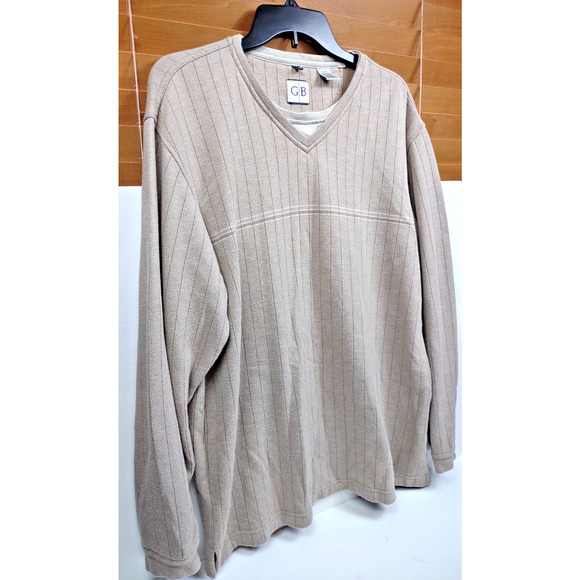 Geoffrey Beene Men's Long Sleeve V Neck Ribbed Classic Pull Over Sweater Large - Picture 2 of 10